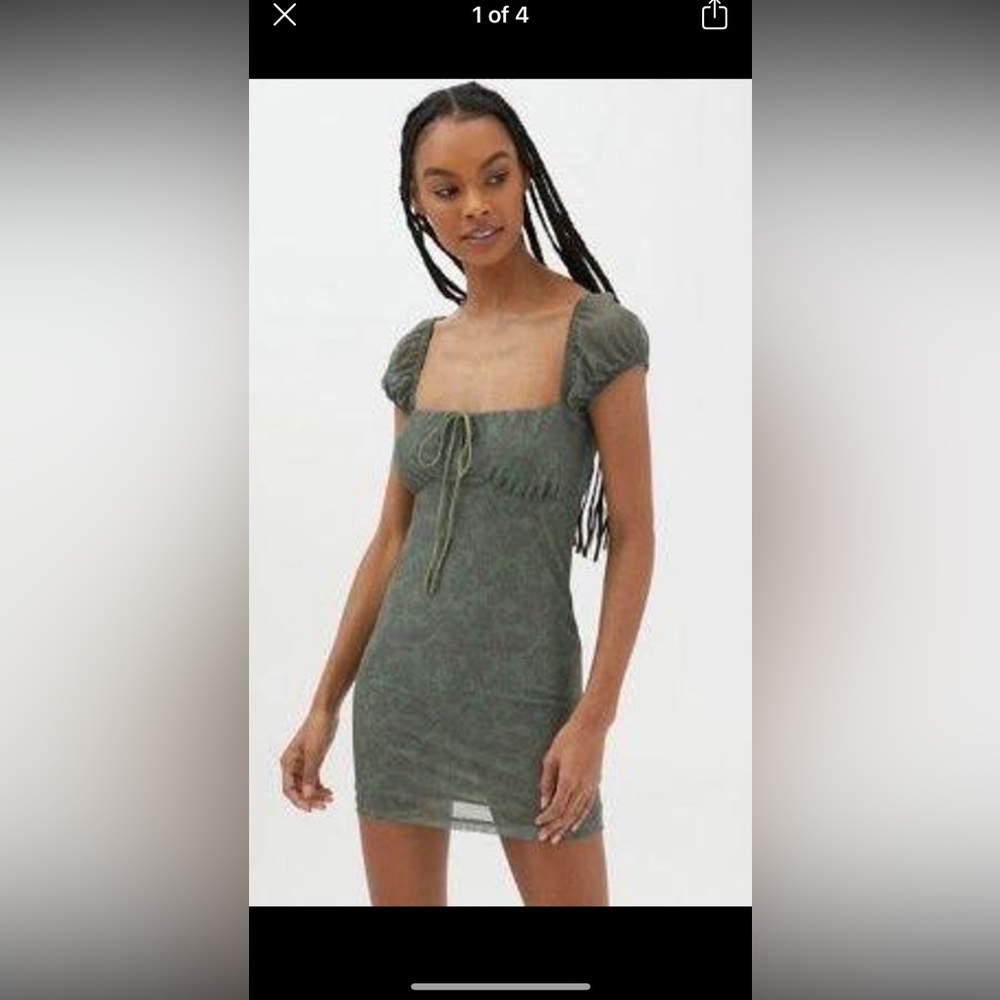 UO Hotel Gaina Tie Front Mini Dress